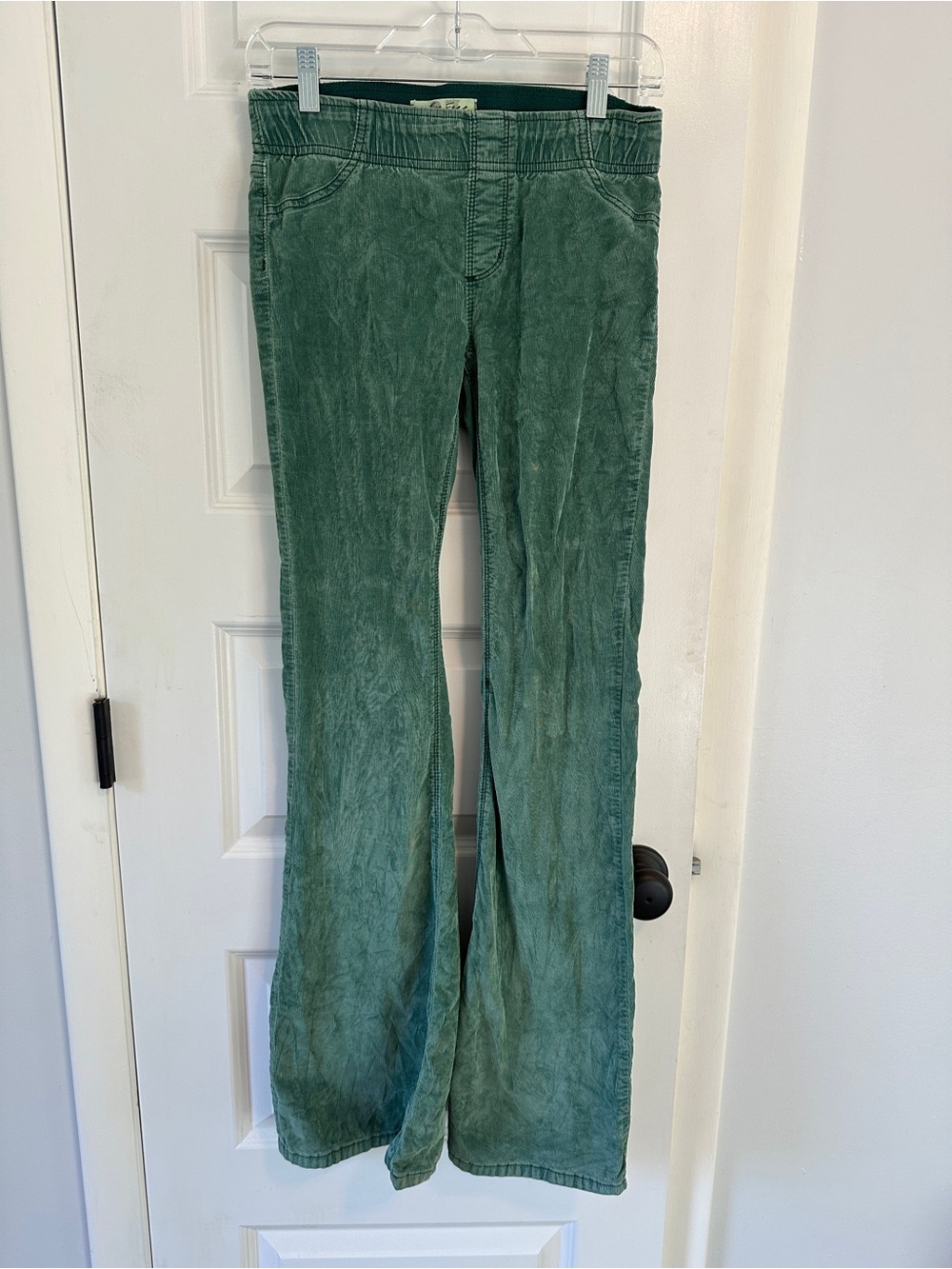 Free People Green Corduroy Flared Pants